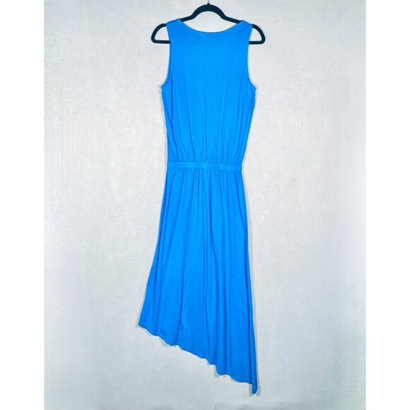 Fresh Produce Dress Womens M Blue Cotton Blend Maxi Asymmetric - Picture 6 of 14